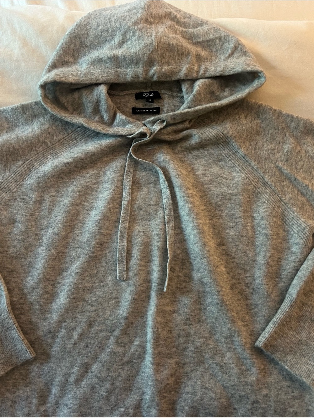 Rails Heather Gray Hooded Cashmere-Blend Sweater